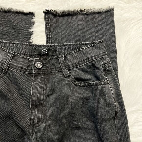 Missguided Raw Edge Straight Leg Jeans Black Size 4 - Picture 5 of 8